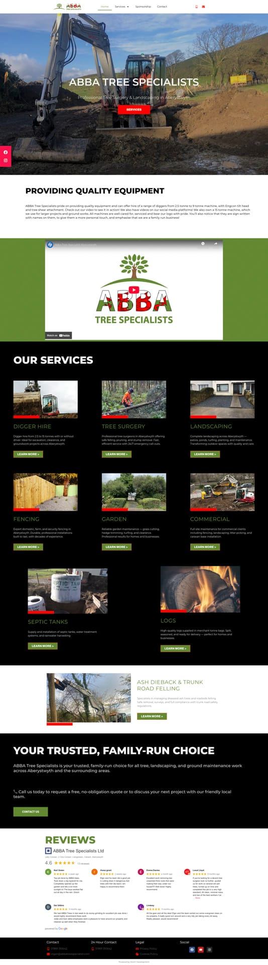 Abba Tree Specialists website by Storm Development