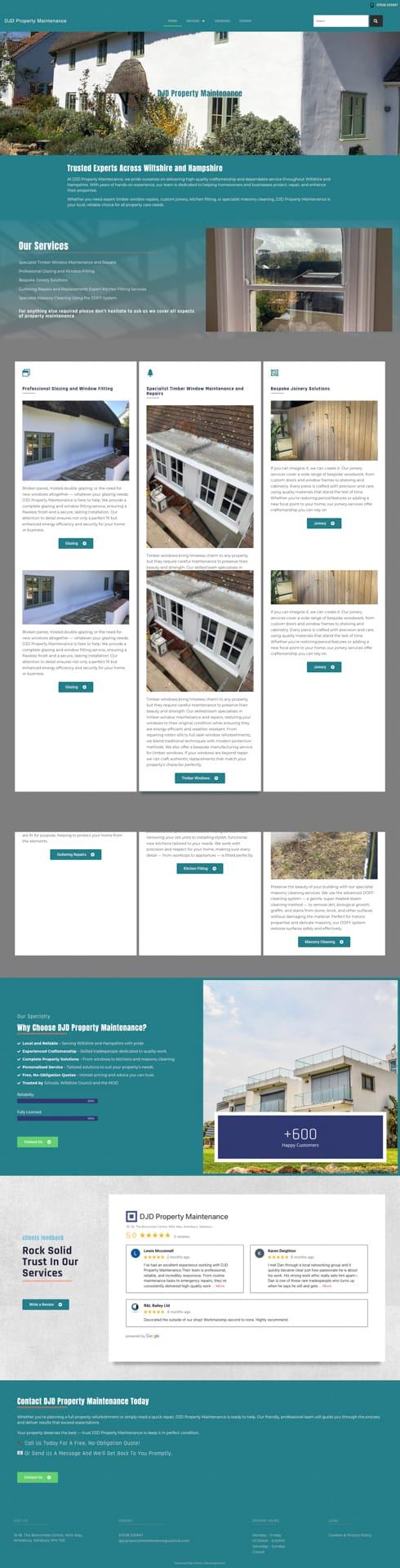 DJD Property Maintenance website by Storm Development