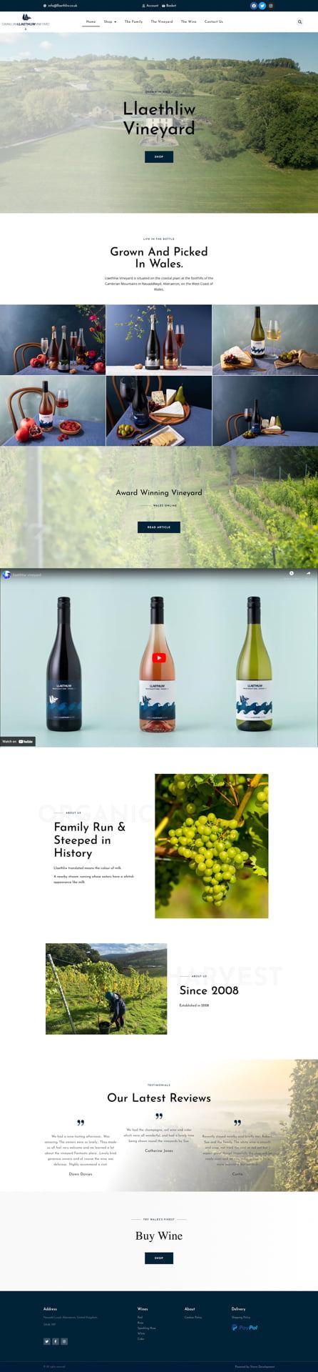 Llaethliw Vineyard website by Storm Development