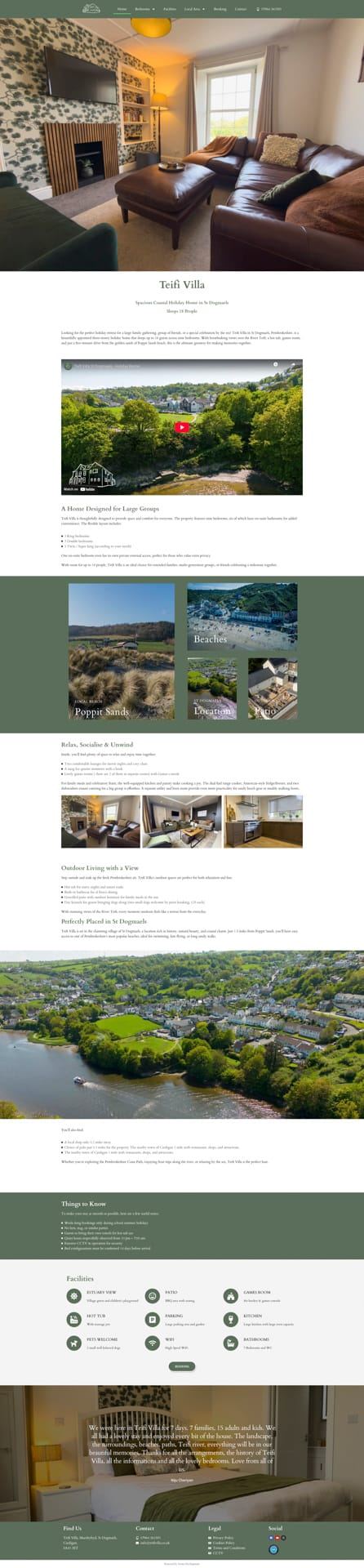Teifi Villa website by Storm Development